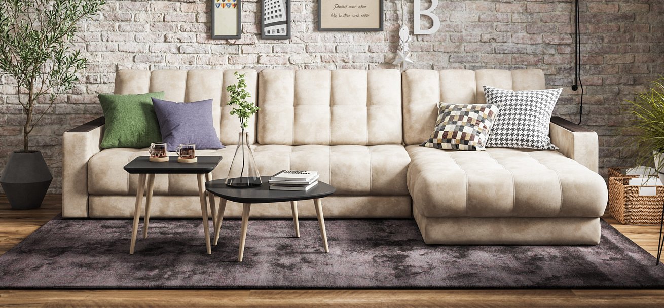 Босс Макс угловой диван Велюр Алькантара пепел — купить в Озерце