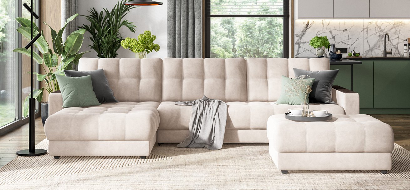 Босс Макс угловой диван Велюр Монолит латте — купить в Озерце