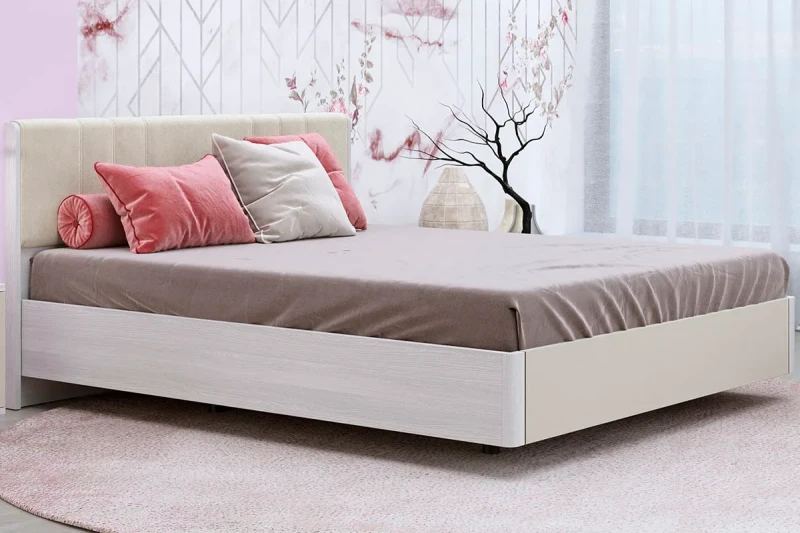 Кровать КР-5013-СЯ-КМ-В 160х200 (Снежный Ясень/Кашемир Матовый/Велюр) - купить в Озерце