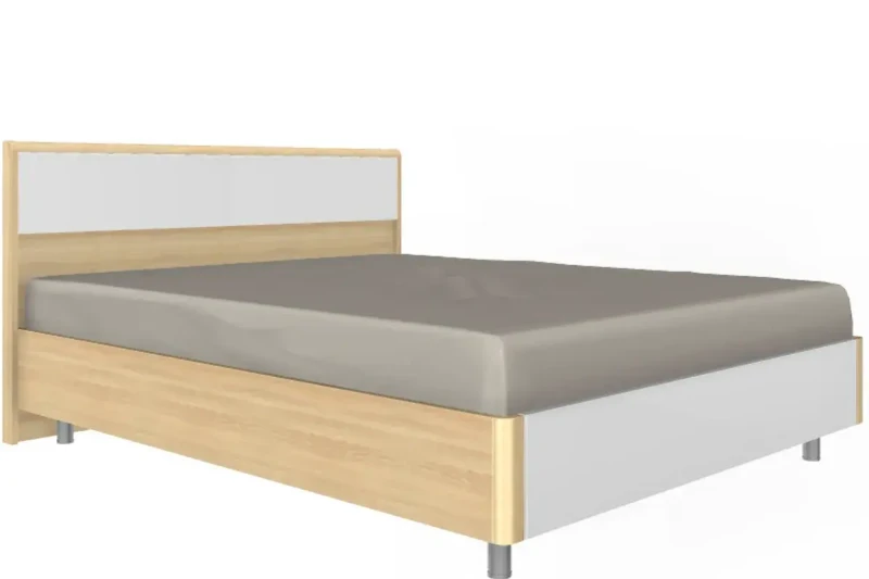 Кровать КР-5003-АС-БГ 160х200 (Ясень Асахи/Белый Бриллиант Глянцевый) - купить в Озерце