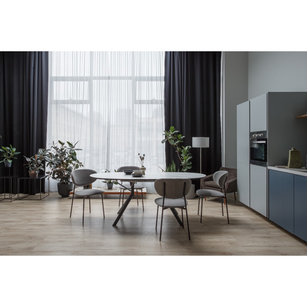 Стол ОТТАВА-2 89х150/195 керамика бел.мрамор/черный - купить в Озерце