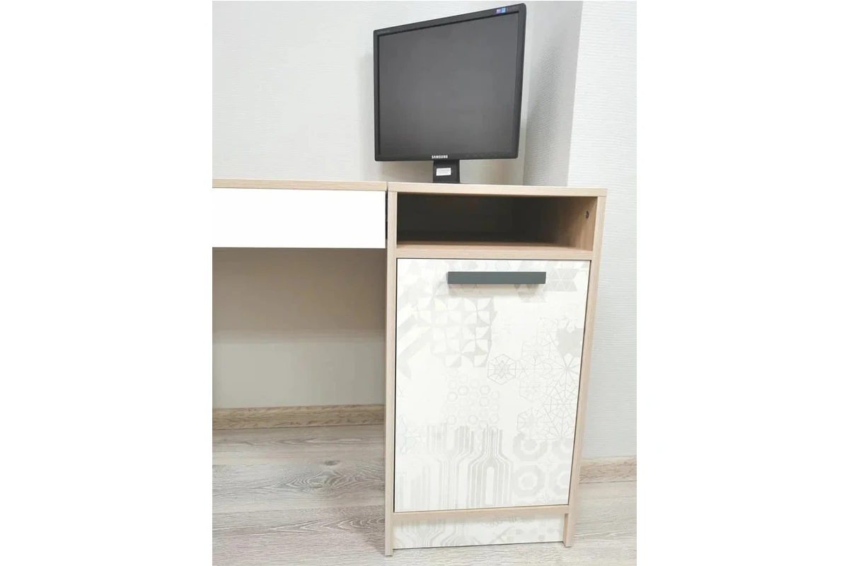 Стол прямой Алиса Мод. 4 (Гикори Джексон/Спринт/Белый) — Мебель-центр Озерцо