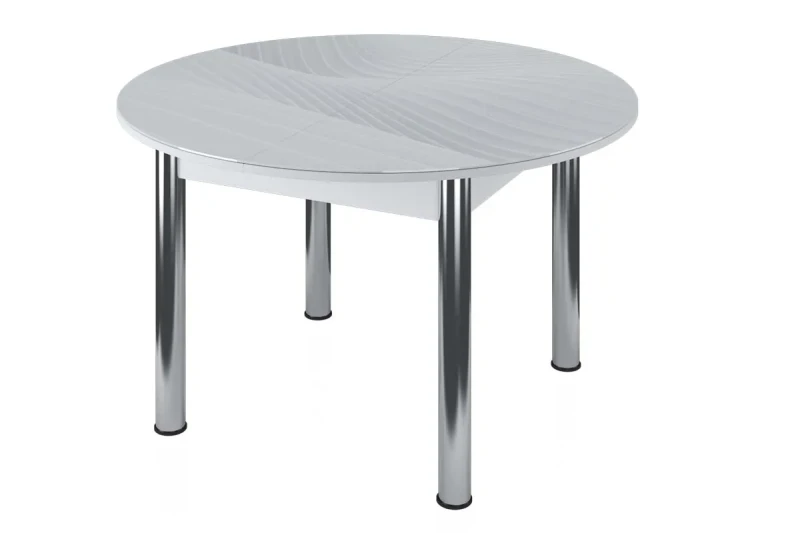 Стол обеденный Бостон круглый на опоре брифинг (рис. Жемчуг) - купить в Озерце