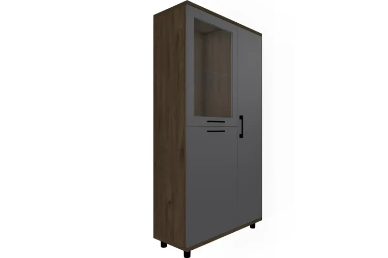 Шкаф многоцелевой ШК-5084-ГТ-АМ (Гикори Джексон Темный/Антрацит Матовый) в мебель-центре Озерцо