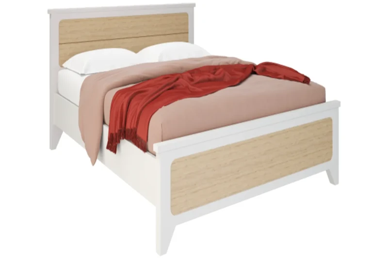 Кровать Соня 120х200 (массив) (Белый/Дуб) - купить в Озерце