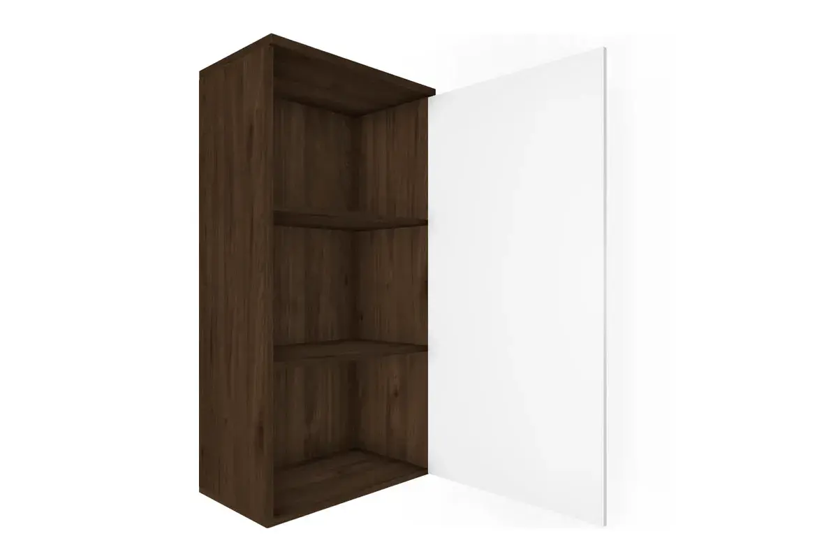 Антресоль АН-5003-ГТ-БГ (Гикори Джексон Темный/Белый Бриллиант Глянцевый) в мебель-центре Озерцо