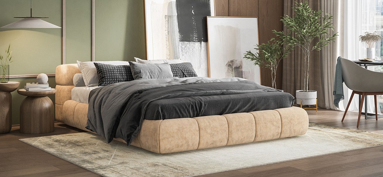 Кровать Босс Дрим 160*200 Про Велюр Royal шампань NEW - купить в Озерце