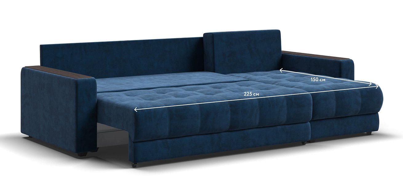 Угловой диван BOSS 3.0 Classic XL велюр Monolit синий — купить в Озерце