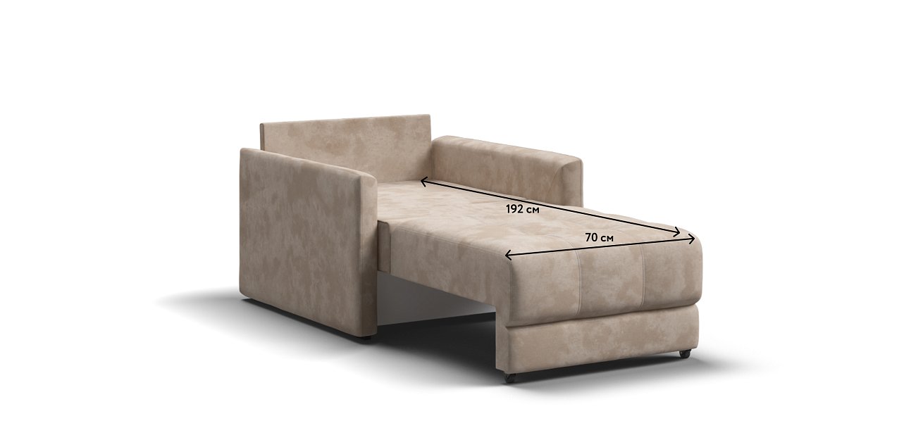 Босс Лофт кресло-кровать Велюр Алькантара пепел — купить в Озерце