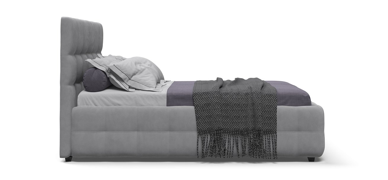 Босс Кровать+ПМ 140*200 Велюр Монолит сталь - купить в Озерце