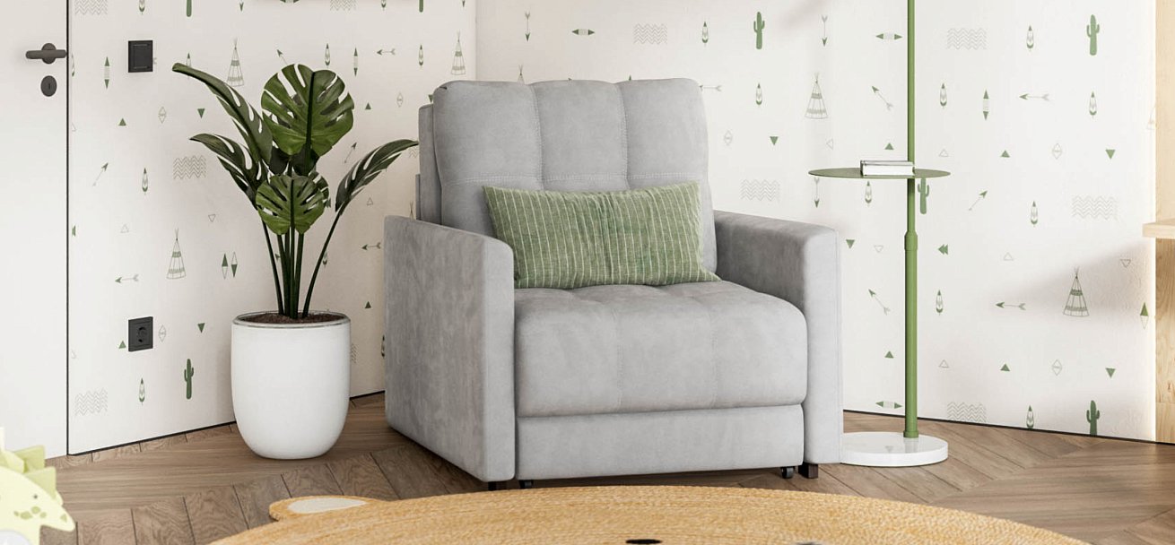 Босс Лофт кресло-кровать Велюр Монолит сталь — купить в Озерце