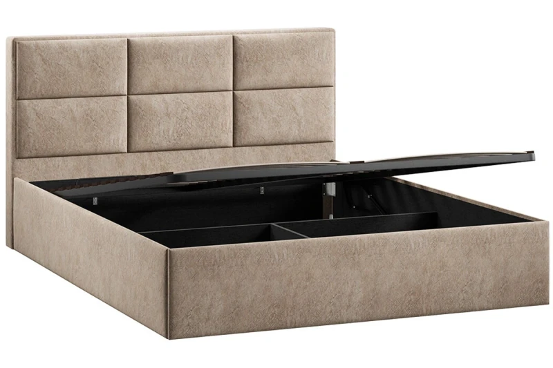 Кровать Стелла c ПМ 160х200 Тип 1 (Микровелюр/Wellmart Dark Beige) - купить в Озерце