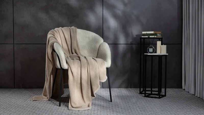 Плед вязаный Universal (петля), цвет кремовый 130x180 в мебель-центре Озерцо