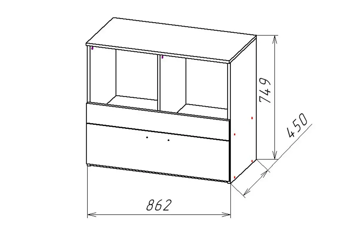 Комод Геометрия-8 (Белый/Делано светлый) — Мебель-центр Озерцо