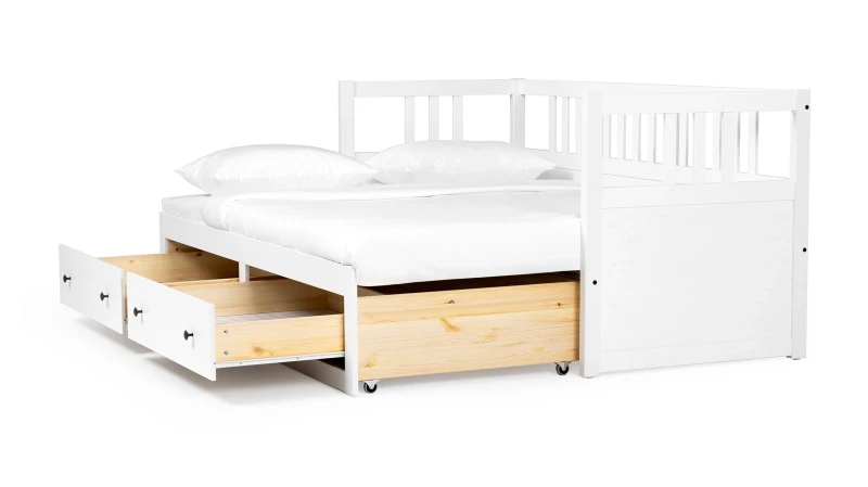 Детская кровать Ruby Duo с ящиками, белая 80x200 — Мебель-центр Озерцо