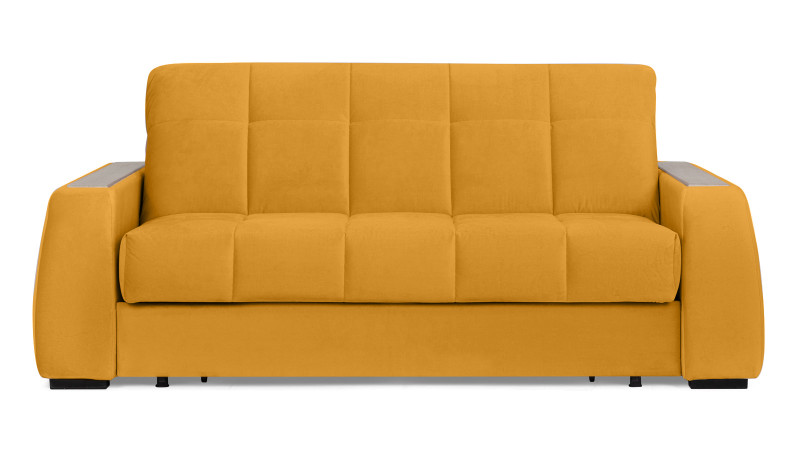 Диван - кровать Domo Pro с накладкой цвета ясень, стежка квадрат, ткань Sky Velvet 30 160x216 — в мебель-центре Озерцо