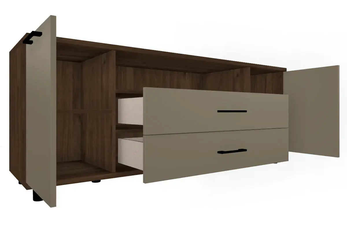 Тумба ТБ-5021-ГТ-ЛМ (Гикори Джексон Темный/Латте Матовый) — Мебель-центр Озерцо