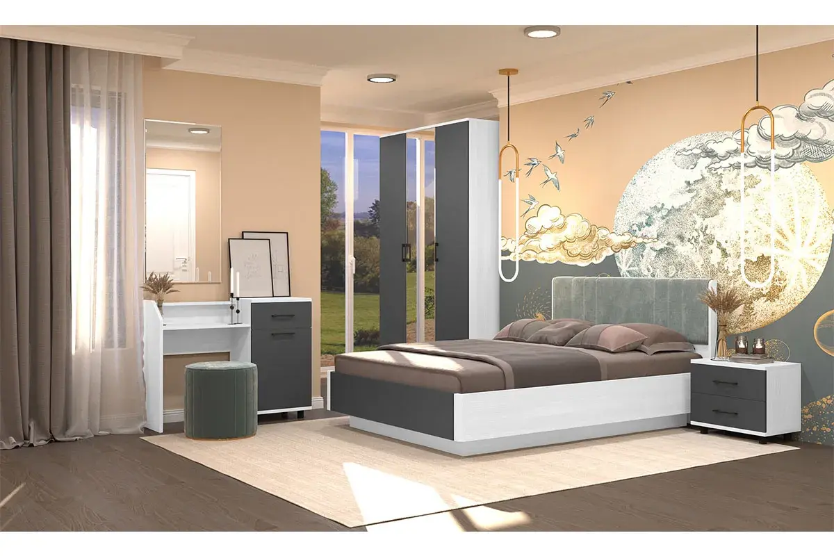 Стол туалетный СТ-5001-СЯ-АМ (Снежный Ясень/Антрацит Матовый) — Мебель-центр Озерцо