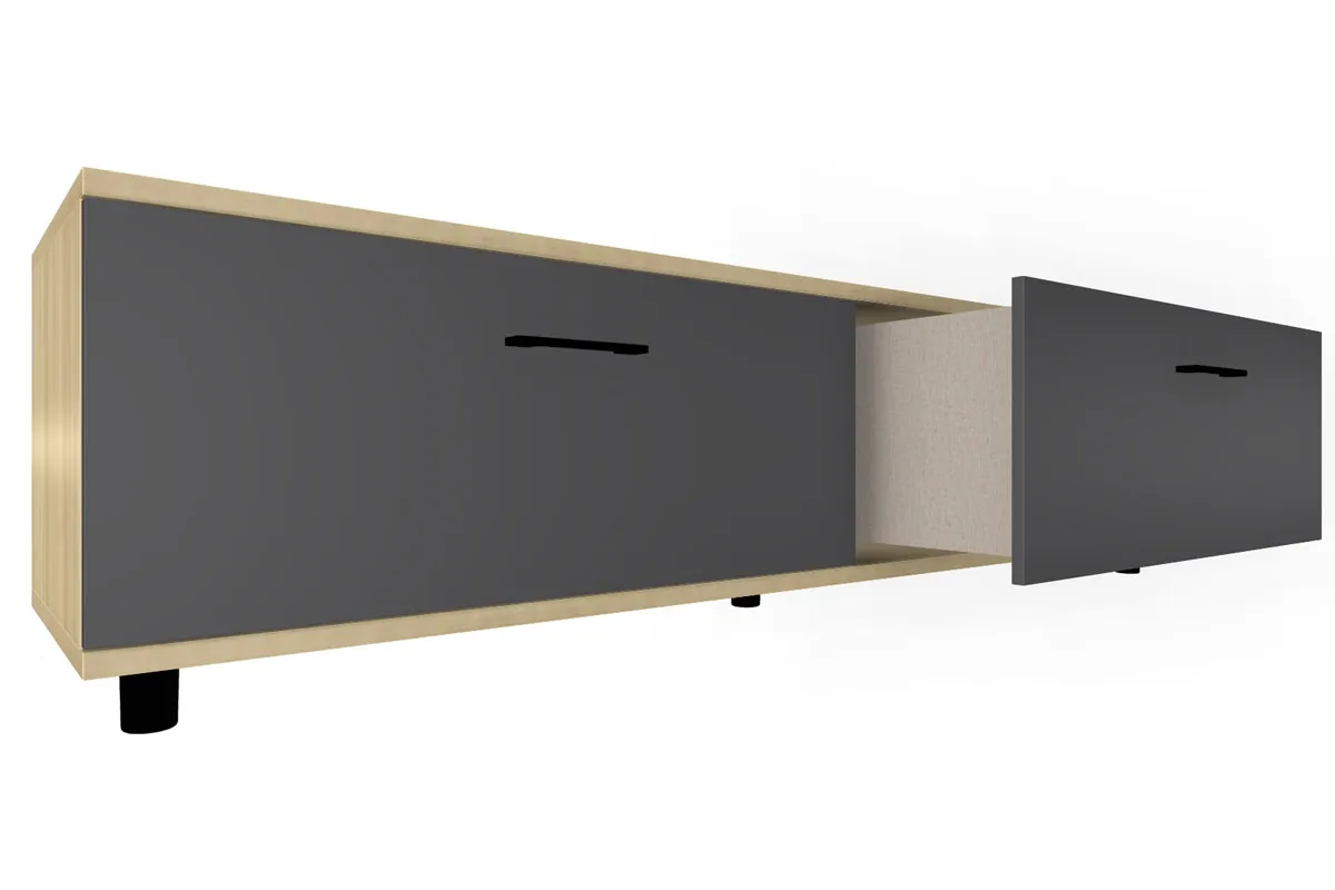 Тумба ТБ-5038-АС-АМ (Ясень Асахи/Антрацит Матовый) — Мебель-центр Озерцо