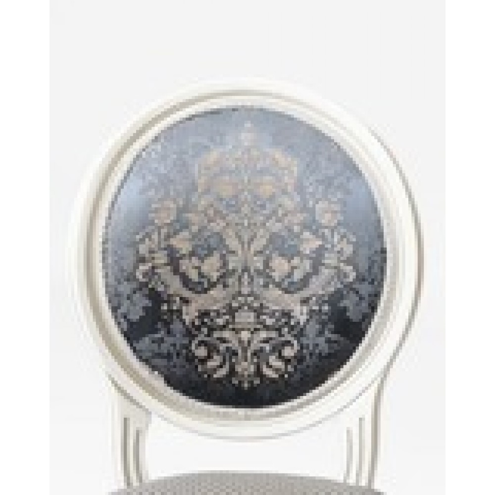 Стул LEONARDO белый+серебро/ромб+черный - купить в Озерце