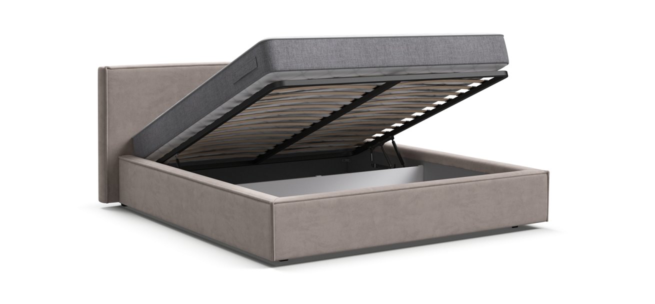 Норд Кровать+ПМ 160*200 Велюр Монолит латте - купить в Озерце