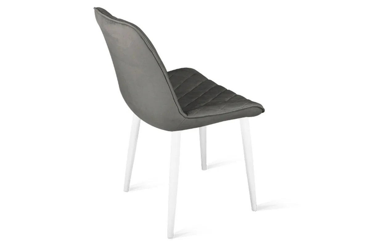 Стул Oscar (Белый Муар / Велюр L002 Серо-бежевый) - купить в Озерце