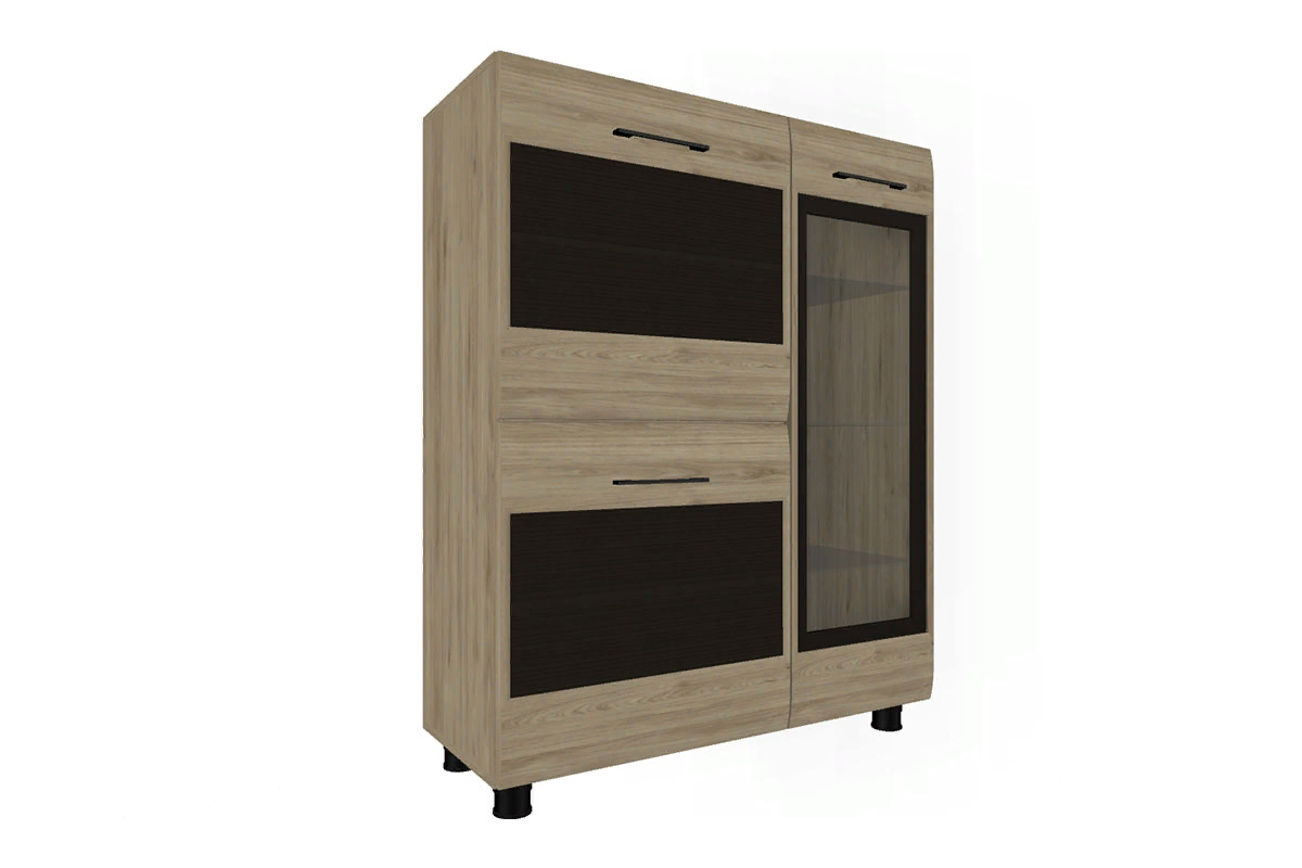 Гостиная Камелия-6 (Гикори Джексон Светлый комбинированный) — Мебель-центр Озерцо