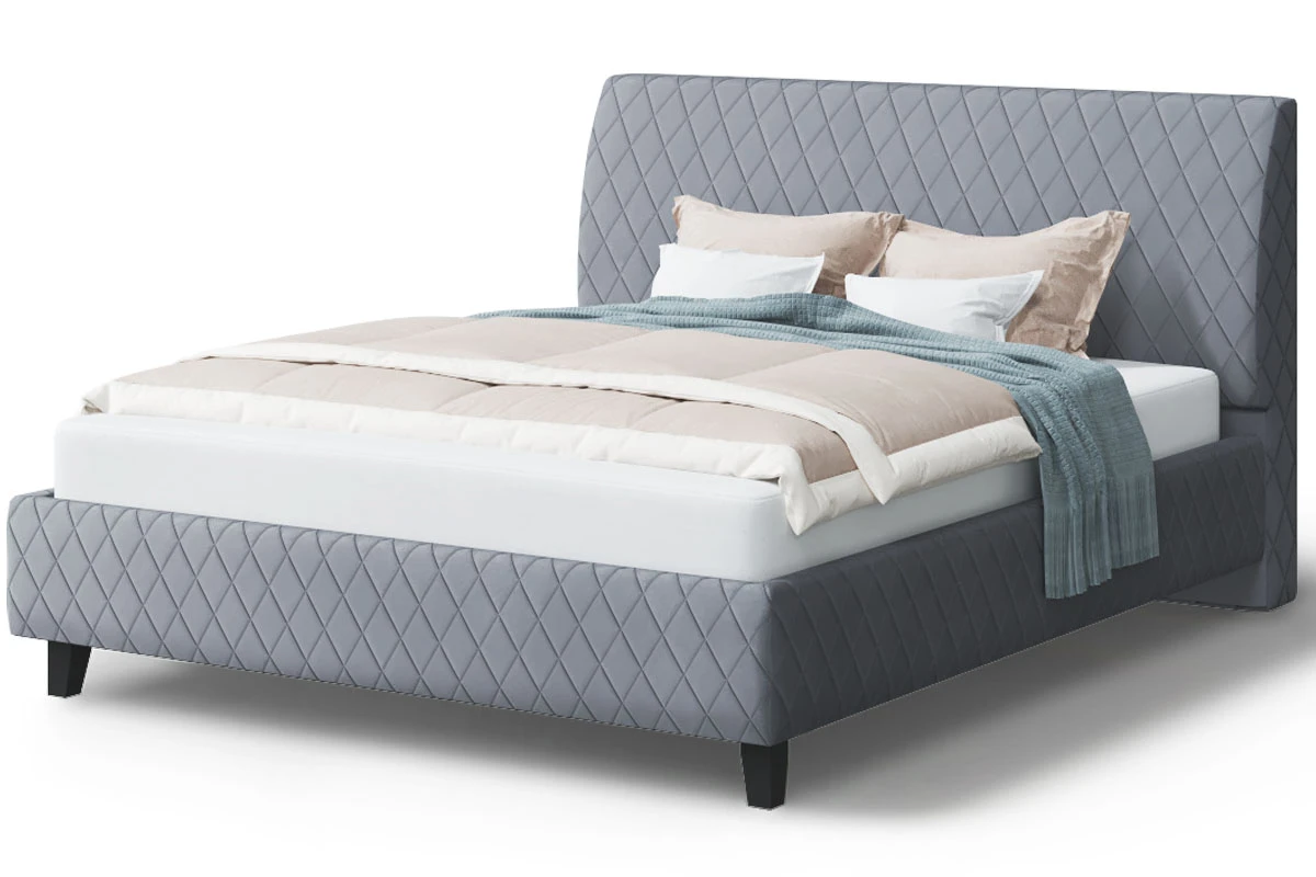 Кровать на опоре Хилтон с ПМ и бельев. ящ 140х200 (Нео 25/Серый) - купить в Озерце