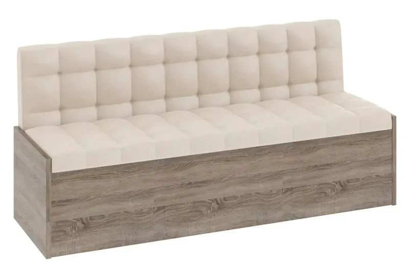 Скамья прямая Форест (Дуб Сонома трюфель/Кожзам бежевый) - купить в Озерце