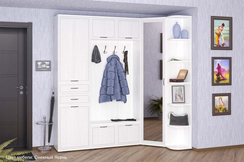 Прихожая Карина-3 (Снежный Ясень) — Мебель-центр Озерцо