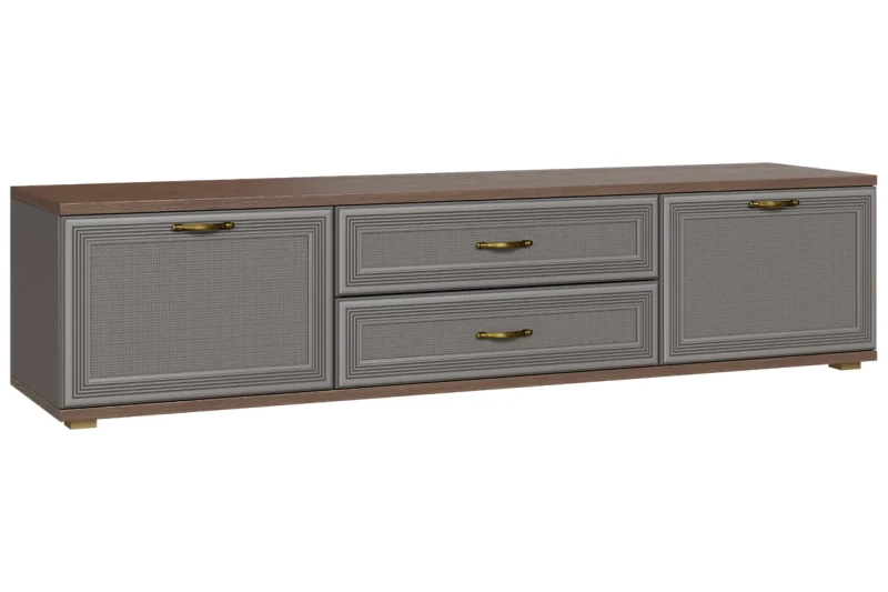 Тумба ТБ-1031-ГТ-СО (Гикори Джексон Темный/Серый Оникс) — Мебель-центр Озерцо