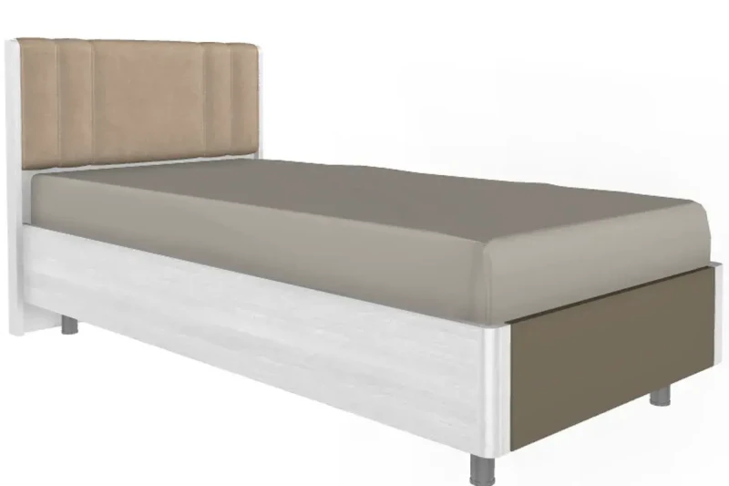 Кровать КР-5015-СЯ-ЛМ 90х190 (Снежный Ясень/Латте Матовый) - купить в Озерце