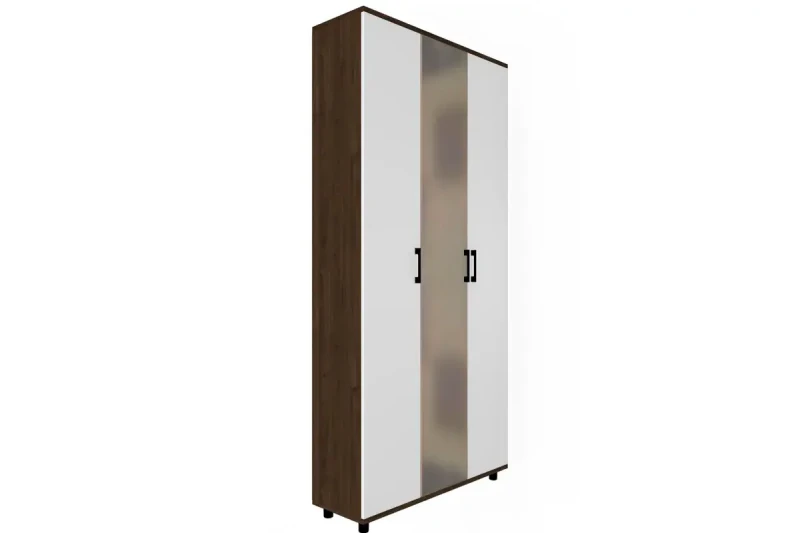 Шкаф многоцелевой ШК-5031-ГТ-БГ (Гикори Джексон Темный/Белый Бриллиант Глянцевый) в мебель-центре Озерцо