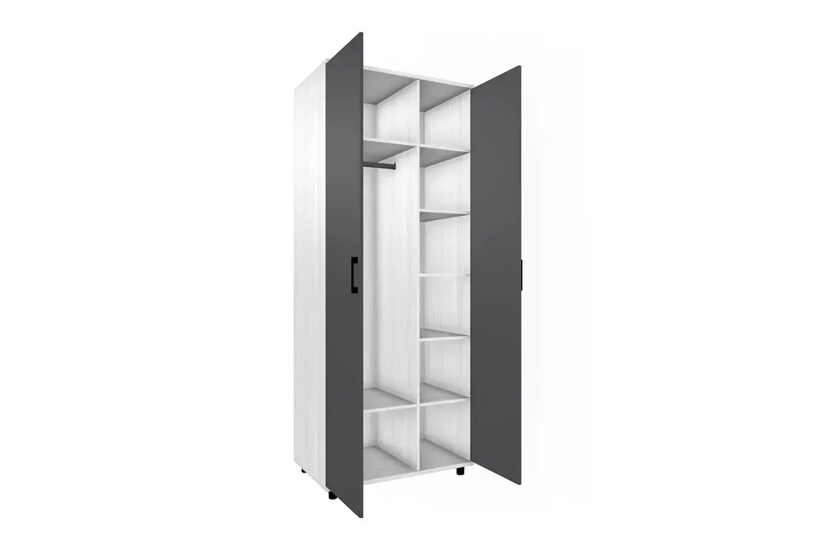Шкаф для одежды и белья ШК-5008-СЯ-АМ (Снежный Ясень/Антрацит Матовый) в мебель-центре Озерцо