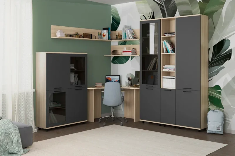 Детская Грейс композиция 6 (Ясень Асахи/Антрацит Матовый) — Мебель-центр Озерцо