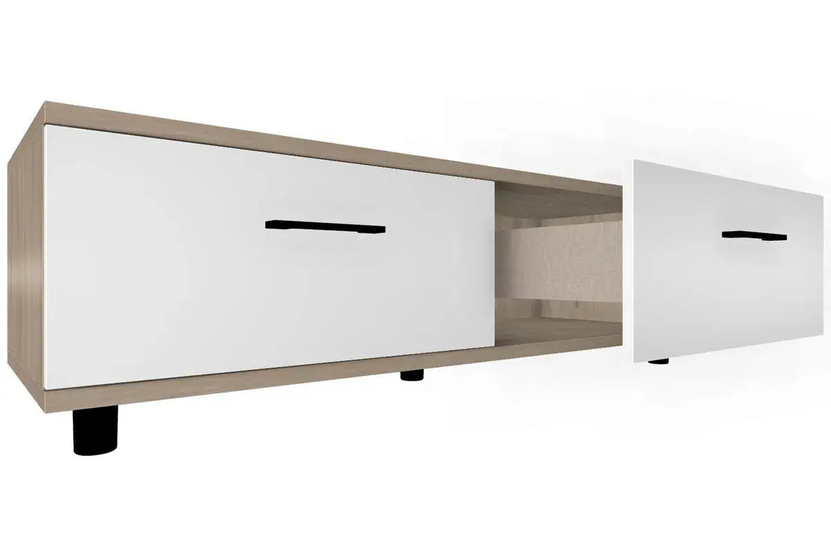 Тумба ТБ-5073-ГС-БГ (Гикори Джексон Светлый/Белый Бриллиант Глянцевый) — Мебель-центр Озерцо