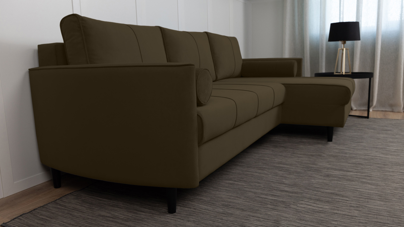 Диван Kvina New угловой, Тк. Sky Velvet 12 142x228 — купить в Озерце
