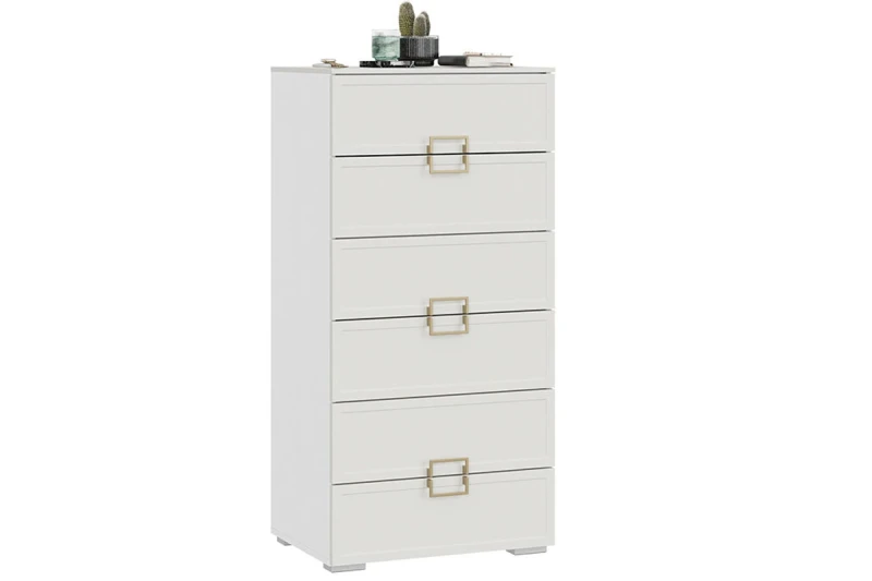 Комод Стелла (Белый Холст/Белый Жемчуг) — Мебель-центр Озерцо