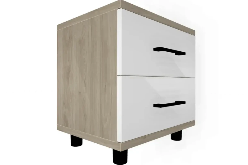 Тумба ТБ-5062-ГС-БГ (Гикори Джексон Светлый/Белый Бриллиант Глянцевый) — Мебель-центр Озерцо