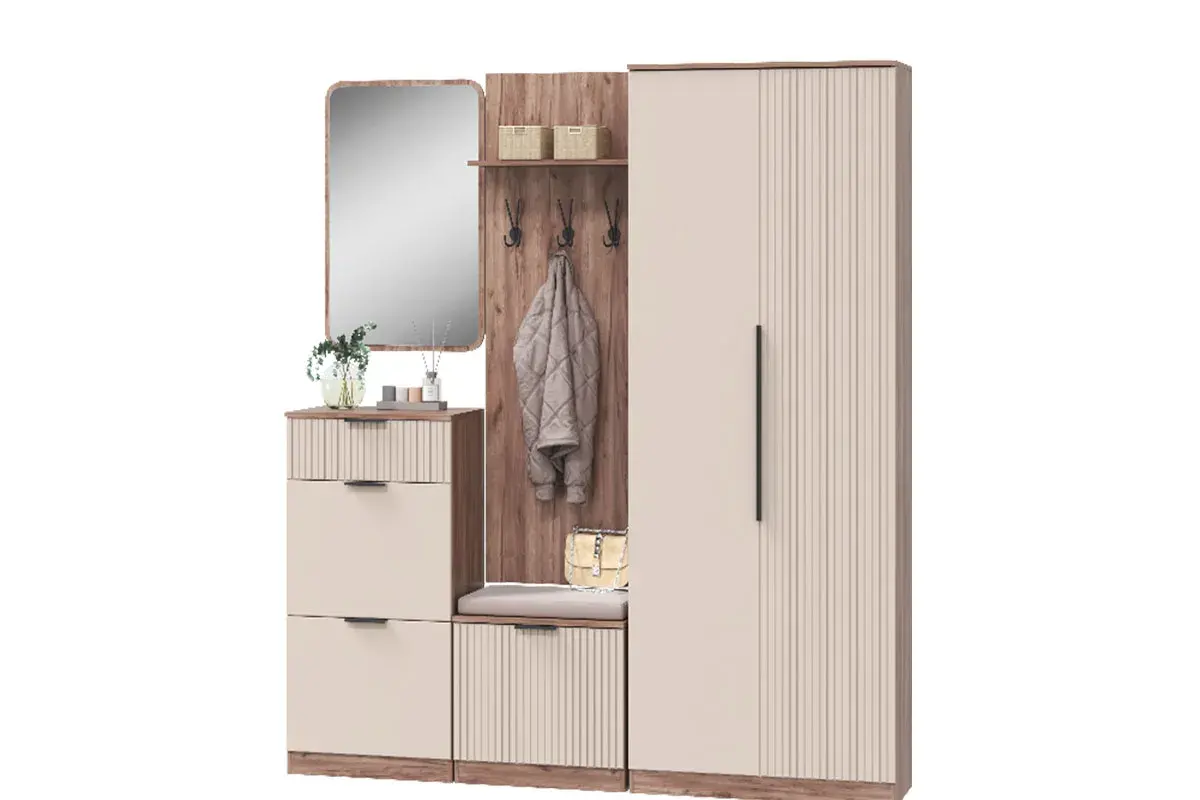 Шкаф для платья и белья Тоскана (Дуб табачный/Бисквит) в мебель-центре Озерцо