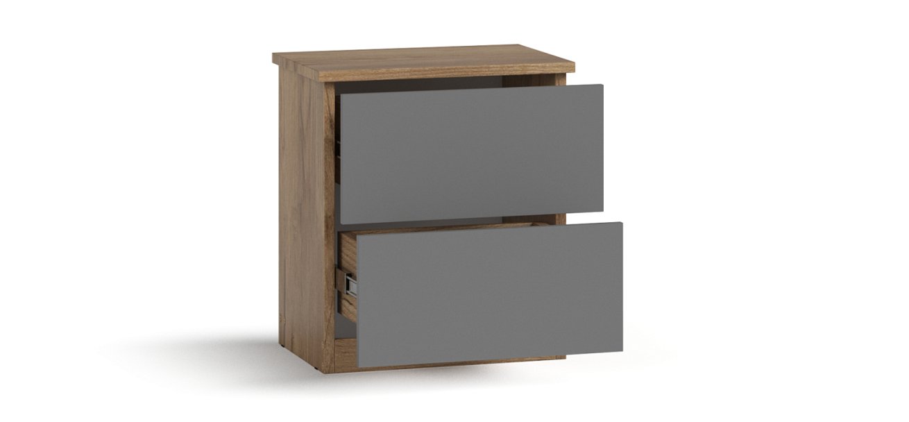 Тумба СИМПЛ NEW Крафт табачный, Серый графит — Мебель-центр Озерцо