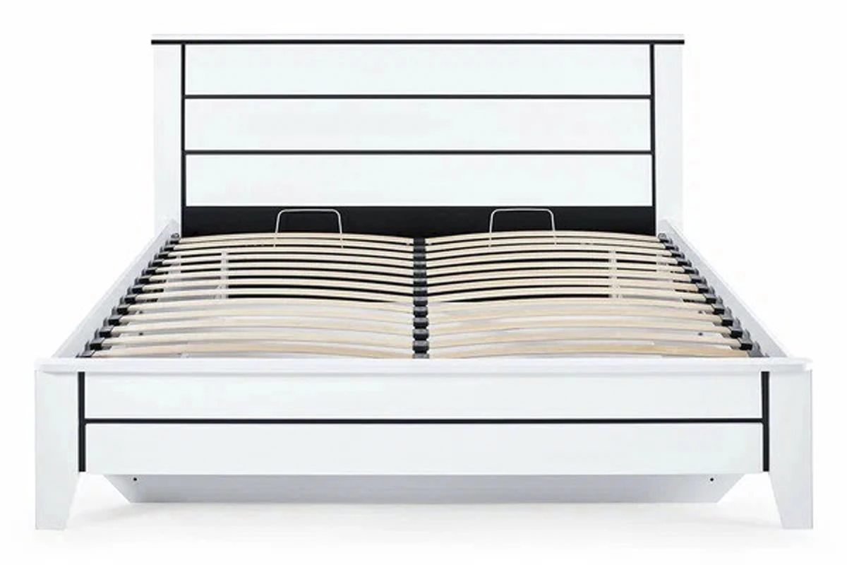 Кровать Scandica Wilma 33 с ПМ 140х200 (Белый гладкий/Чёрный гладкий) - купить в Озерце