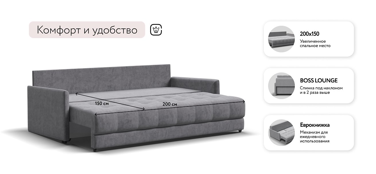 Босс Про Лофт диван Велюр Роял агат — купить в Озерце