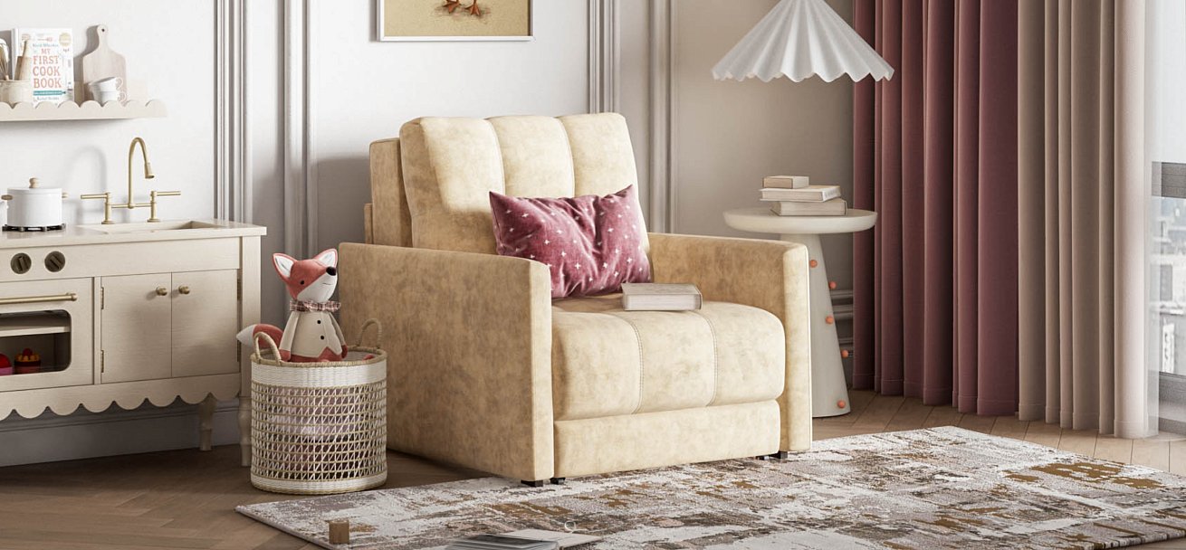 Босс Лофт кресло-кровать Велюр Роял шампань — купить в Озерце