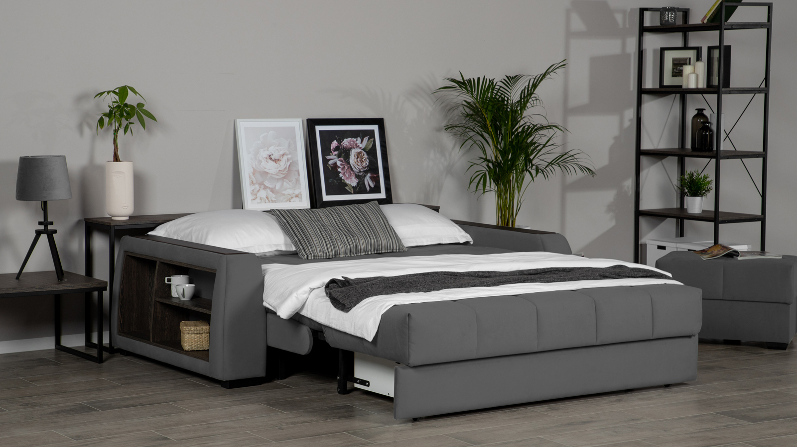 Диван Domo Pro Sky velvet 16 с коробом для белья с полками 160 средней жесткости 120x213 — купить в Озерце