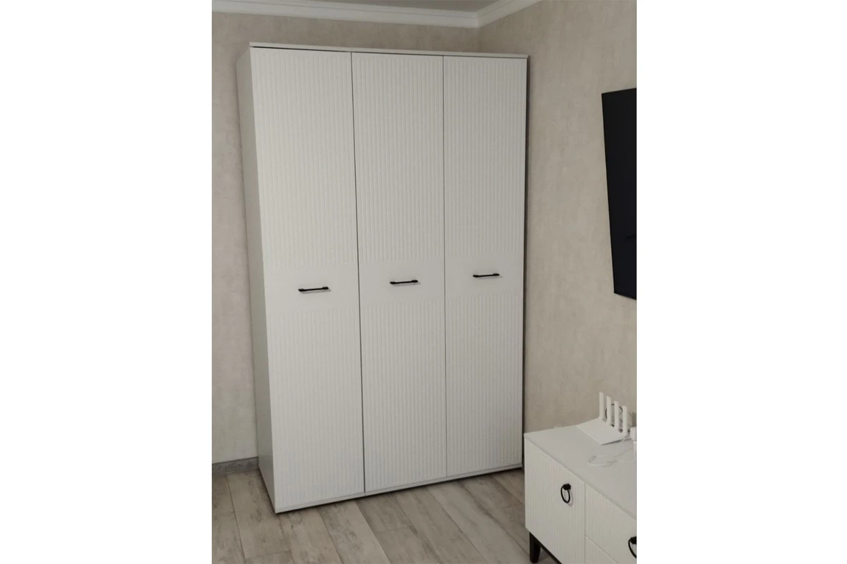 Шкаф Шарлиз 2-х дв. для платья и белья (Белое сияние/Белый снег) в мебель-центре Озерцо