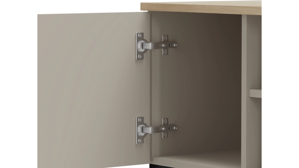 Тумба двухдверная с ящиком Zima, Дуб сильверджек ореховый+Глиняный серый 41x184 — купить в Озерце