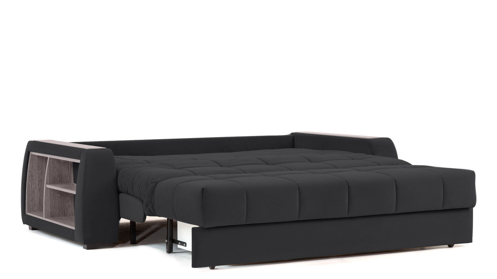 Диван - кровать Domo Pro с полками цвета ясень, стежка квадрат, ткань Sky Velvet 38 140x216 — в мебель-центре Озерцо