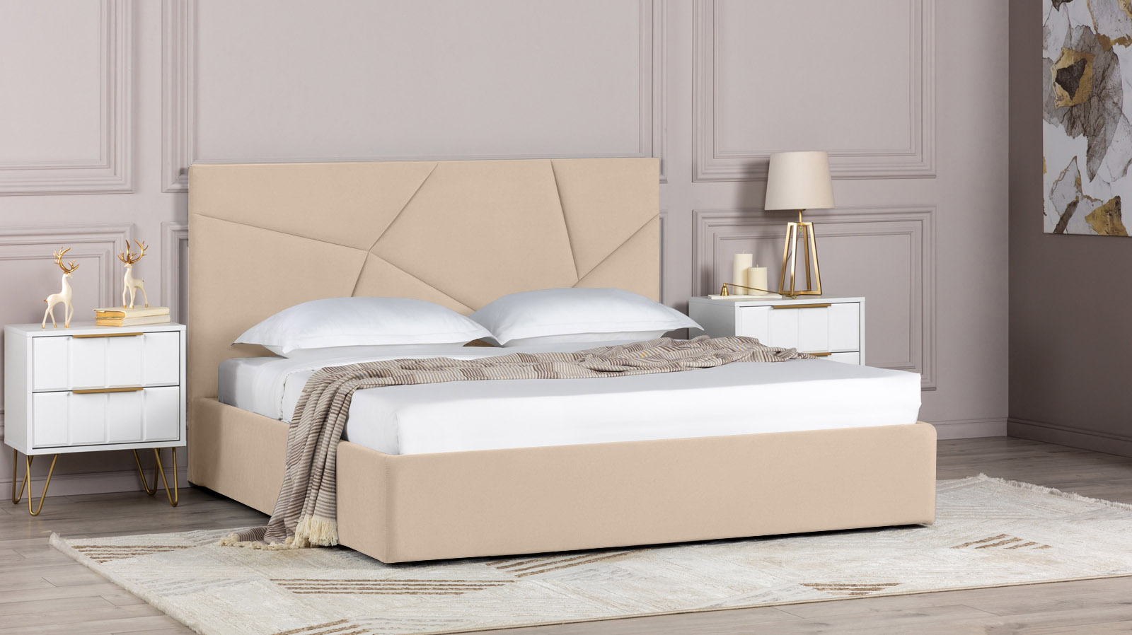 Кровать Opera I, Тк. Casanova Milk 200x200 - купить в Озерце