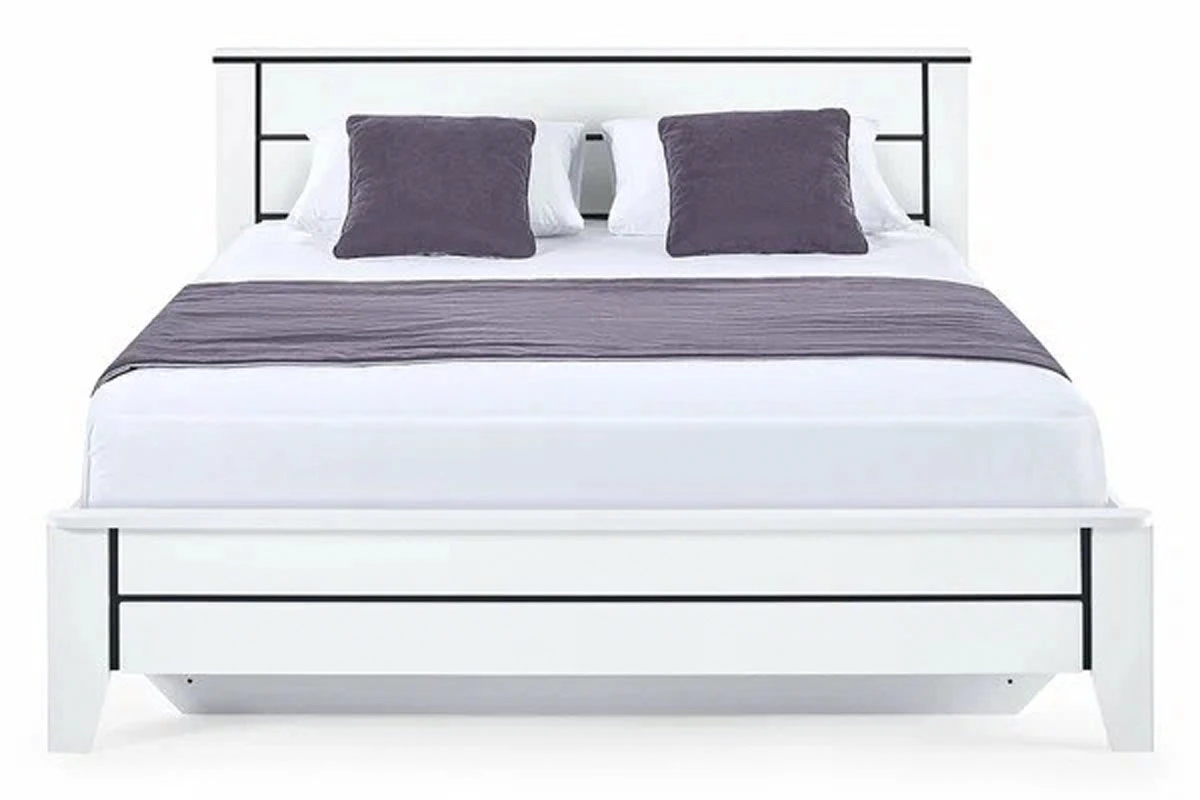 Кровать Scandica Wilma 33 с ПМ 140х200 (Белый гладкий/Чёрный гладкий) - купить в Озерце